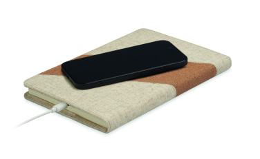Logo trade promotional merchandise picture of: A5 notebook with 15W charger