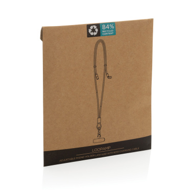 Logo trade business gifts image of: LoopAmp RCS RPET adjustable phone cord with 60W cable