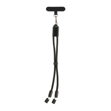 Logo trade advertising products picture of: LoopAmp RCS RPET adjustable phone wrist strap 60W cable