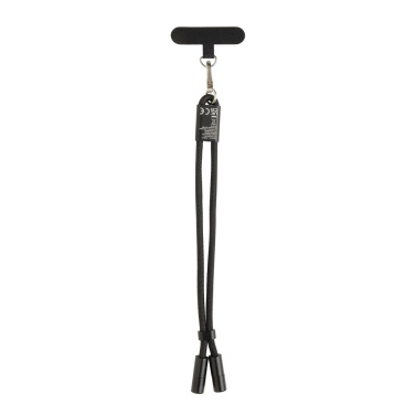 Logo trade advertising products image of: LoopAmp RCS RPET adjustable phone wrist strap 60W cable
