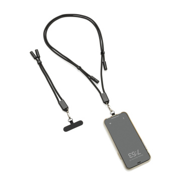 Logotrade promotional product picture of: LoopAmp RCS RPET adjustable phone wrist strap 60W cable