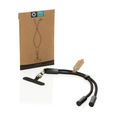 Logotrade promotional item image of: LoopAmp RCS RPET adjustable phone wrist strap 60W cable