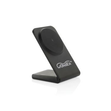 Logo trade corporate gifts image of: VoltPerch RCS recycled plastic 15W magnetic wireless charger