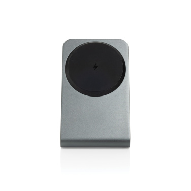 Logo trade advertising products image of: Terra aluminium 15W magnetic wireless charging phone stand