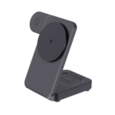 Logo trade promotional gift photo of: Urban Vitamin Arcadia RCS rplastic 15W 3in1 magnetic charger