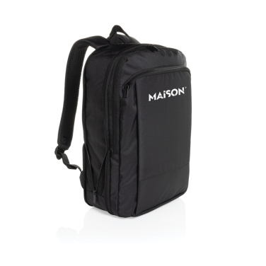Logo trade corporate gifts image of: Flexpack Aware™ RPET Expandable Slim 15.6" Laptop Backpack