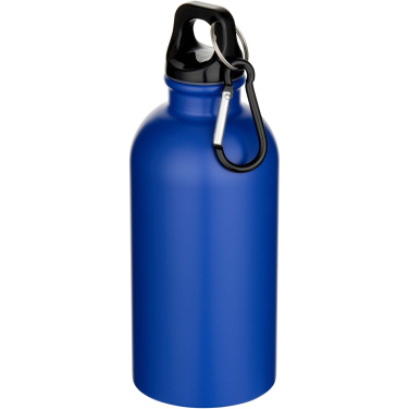 Logo trade corporate gift photo of: Oregon 400 ml matte RCS recycled single wall stainless steel water bottle with carabiner
