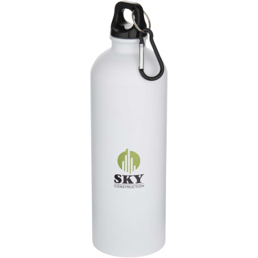 Logo trade corporate gifts image of: Oregon 750 ml matte RCS recycled single wall stainless steel water bottle with carabiner