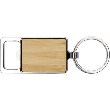 Logo trade promotional gifts image of: Snapper bamboo keychain with bottle opener