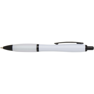 Logo trade business gifts image of: Nash recycled plastic ballpoint pen with black trims (black ink)