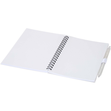 Logo trade promotional items picture of: Niove recycled plastic soft cover notebook and ballpoint pen set (blue ink)