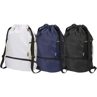Logo trade promotional items image of: Nomad GRS recycled sports drawstring bag with bottom compartment 18L