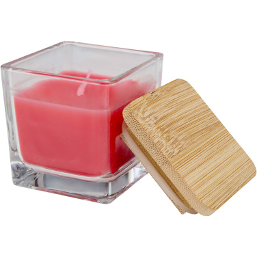 Logotrade business gifts photo of: Ambra square glass candle with bamboo lid