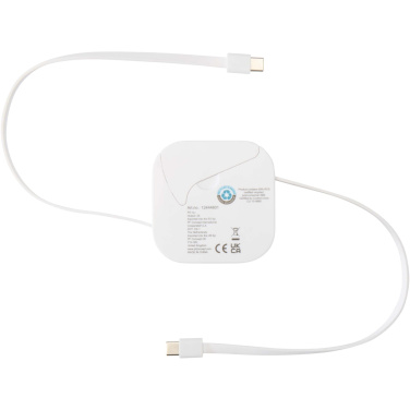 Logo trade advertising product photo of: Gloas 5-in-1 recycled retractable data sync and 100W fast charge cable with smartphone tool kit