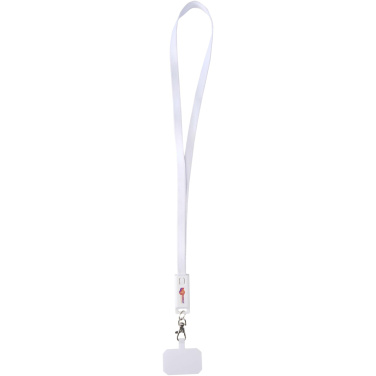 Logotrade advertising products photo of: Franz recycled plastic smartphone lanyard with built-in data sync and 65W fast charge 5-in-1 cable