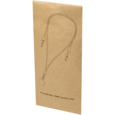 Logo trade promotional gifts picture of: Funi recycled plastic smartphone lanyard with built-in data sync and 100W fast charge 5-in-1 cable