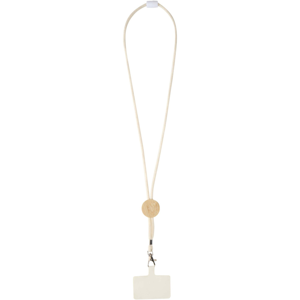 Logotrade promotional gift image of: Adhab smartphone lanyard with bamboo details