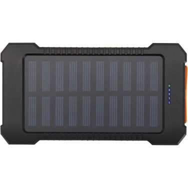 Logo trade corporate gift photo of: Altair 5000 mAh 10W recycled plastic rugged solar power bank with built-in torch