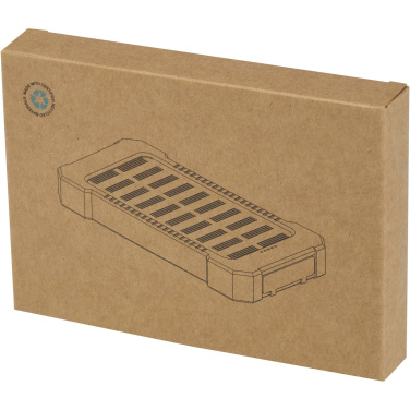 Logo trade promotional gifts picture of: Altair 5000 mAh 10W recycled plastic rugged solar power bank with built-in torch