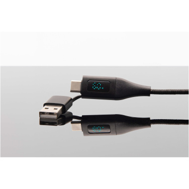 Logotrade promotional item image of: SCX.design C51 60W 5-in-1 rPET fast charging cable with display