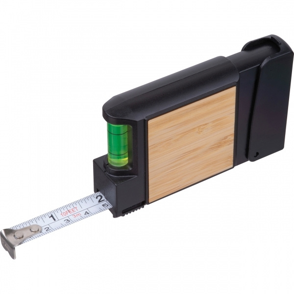 Logo trade business gifts image of: 3-Meter Tape Measure with Level HALIFAX