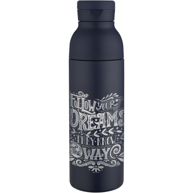 Logotrade business gift image of: Illuminate 650 ml RCS recycled double wall stainless steel water bottle with 3-piece lid set