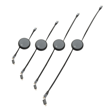 Logo trade promotional merchandise photo of: Terra RCS recycled aluminium retractable 240W 2-in-1 cable