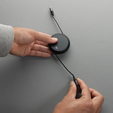 Logotrade promotional products photo of: Terra RCS recycled aluminium retractable 240W 2-in-1 cable