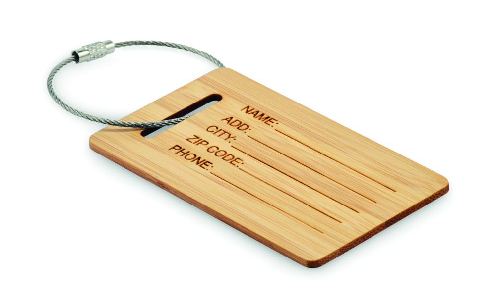 Logotrade promotional product picture of: Bamboo luggage tag