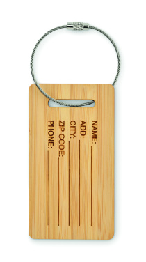 Logo trade promotional giveaways image of: Bamboo luggage tag