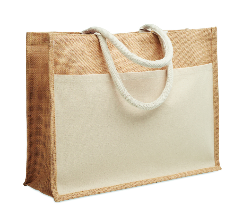 Logo trade promotional giveaways picture of: Jute shopping bag