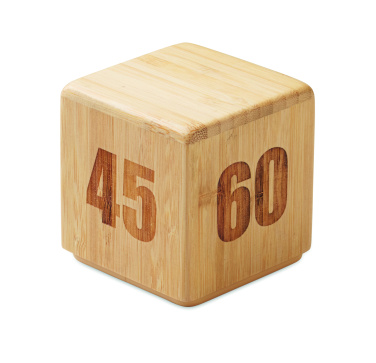 Logo trade promotional giveaways picture of: Bamboo twist snooze timer