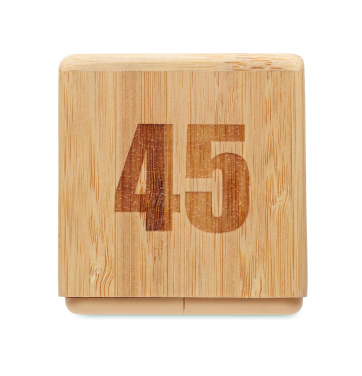 Logo trade business gift photo of: Bamboo twist snooze timer