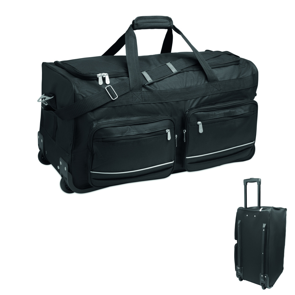 Logo trade corporate gift photo of: Duffle bag trolley 600D RPET