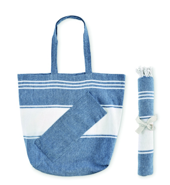 Logotrade promotional item image of: Beach bag with hammam towel