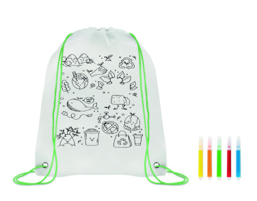 Logo trade business gifts image of: Non woven kids bag with pens