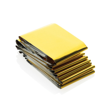 Logotrade promotional giveaway image of: Solra emergency blanket in RCS recycled RPET pouch