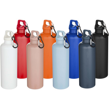 Logotrade promotional merchandise photo of: Oregon 750 ml solid colour RCS recycled plastic water bottle with carabiner