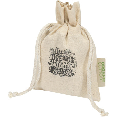 Logo trade promotional merchandise image of: Odisha 140 g/m² OCS organic gift bag - 15 x 10 cm