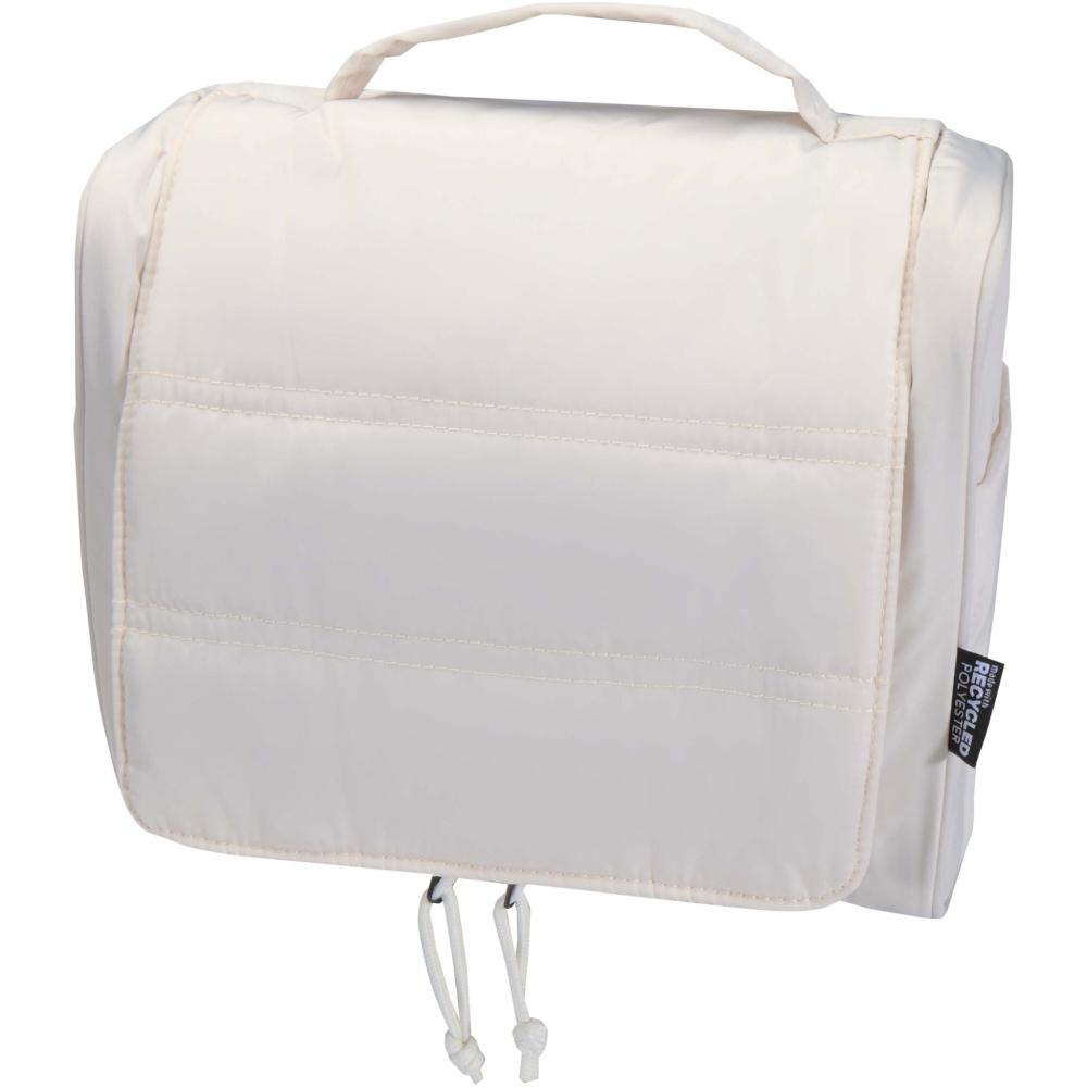 Logotrade advertising product image of: Puffer GRS recycled hangable toiletry bag 8L