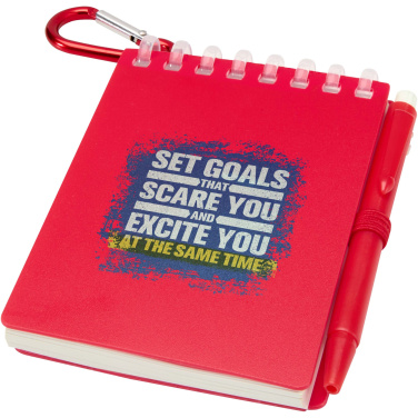 Logo trade business gift photo of: Lig Mini recycled outdoor soft cover notebook and ballpoint pen set (black ink)