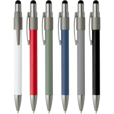 Logotrade corporate gift image of: Rill RCS recycled ballpoint pen with stylus and fidget spinner (black ink)