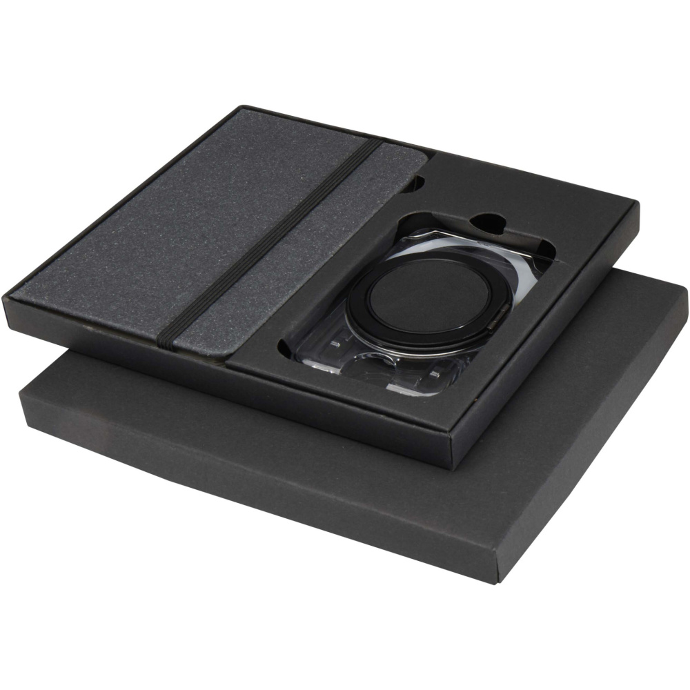 Logo trade promotional giveaways picture of: Kern A6 hard cover notebook and MagSafe wallet gift set