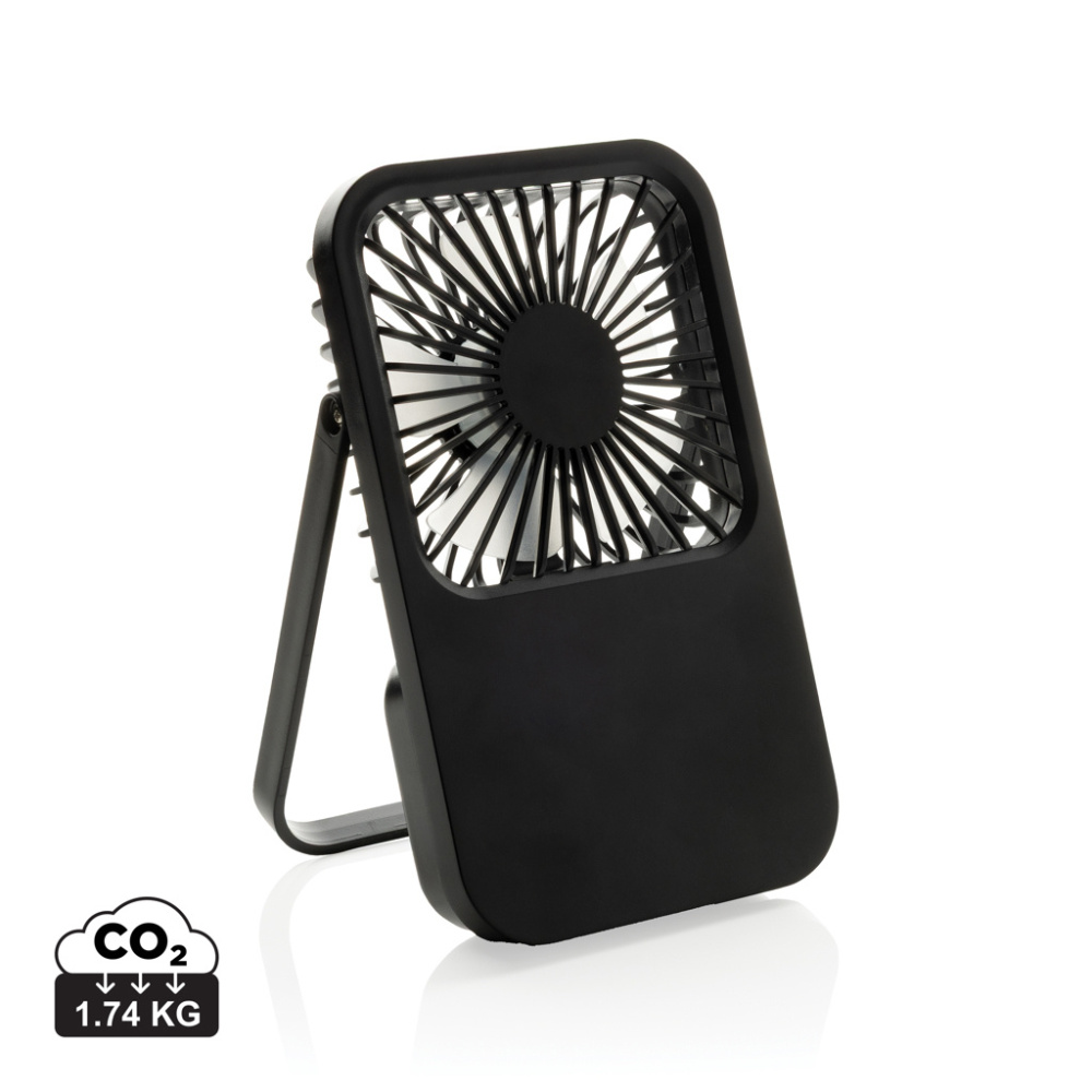 Logotrade promotional gift image of: Aervina RCS recycled plastic re-chargeable desk fan