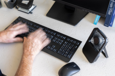 Logotrade corporate gifts photo of: Aervina RCS recycled plastic re-chargeable desk fan