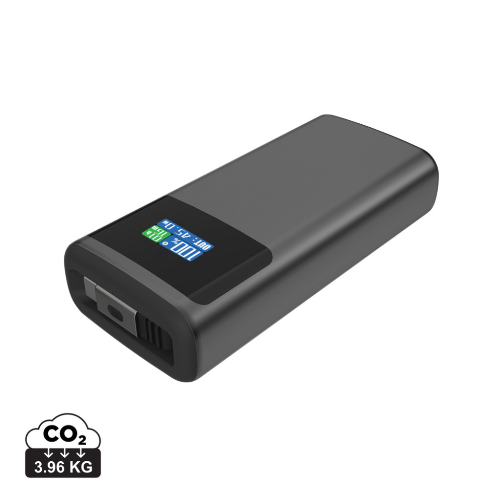 Logo trade promotional merchandise image of: Quantum RCS ultra-fast PD45W 10.000mAh powerbank with screen