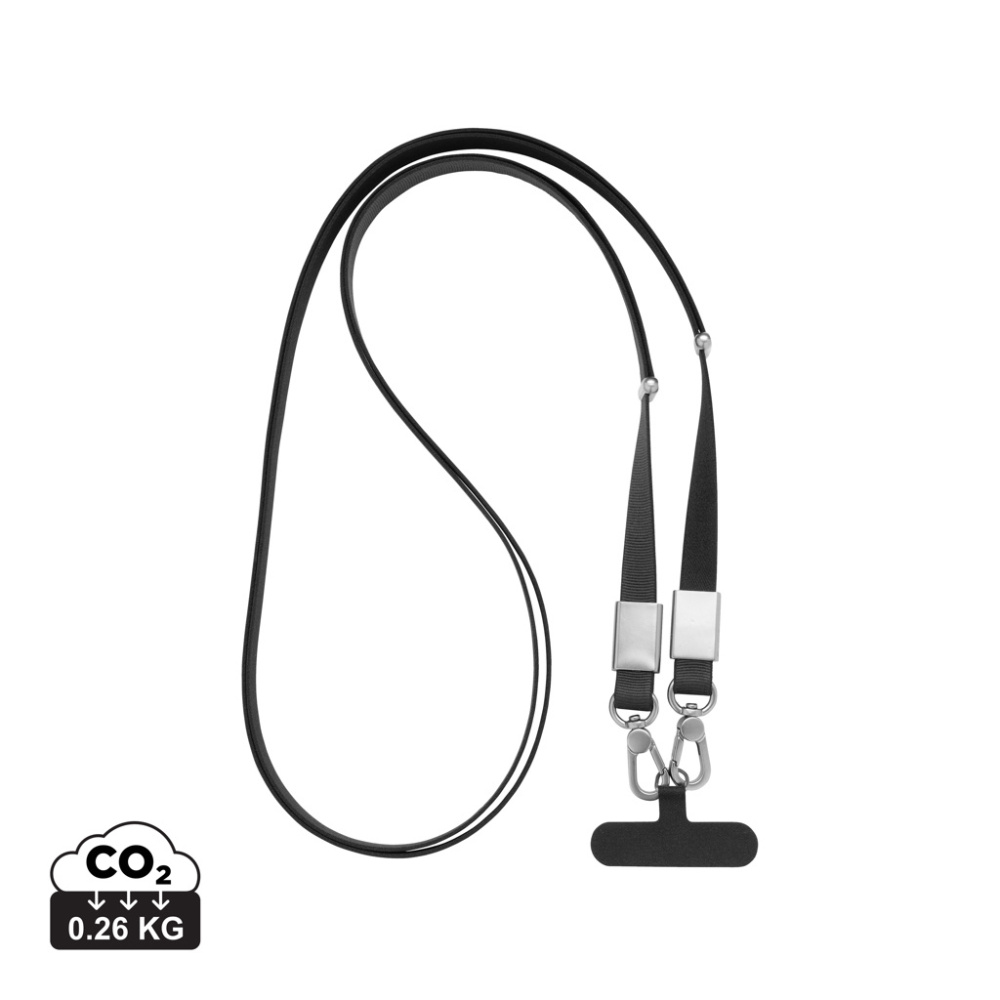 Logo trade promotional gift photo of: Nivo RCS recycled PET Crossbody lanyard