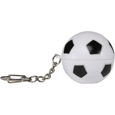 Logotrade promotional merchandise picture of: Rami football-shaped vanilla lip balm with SPF 15 and keychain