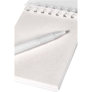 Logo trade promotional merchandise photo of: Lig Mini recycled outdoor soft cover notebook and ballpoint pen set (black ink)