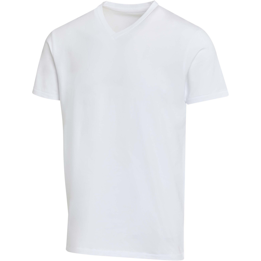 Logo trade promotional products image of: Balfour 200 g/m² short sleeve v-neck unisex OCS organic t-shirt